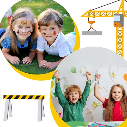Construction Pinata Dump Truck Pinata for Boy Kids Construction Birthday Party Tractor Excavator Car with Vehicles Toys Bracelets Stickers Tapes Confetti Tools