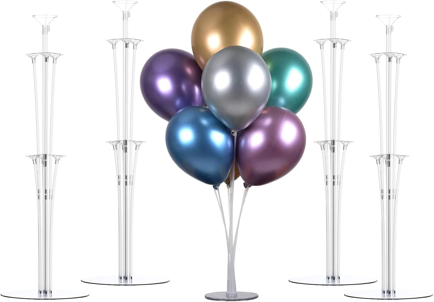 LANGXUN 28" Height Table Balloon Stand Kit for Birthday Party Wedding Decorations, Balloons Arch Kit for Graduation Party and Christmas Balloon Decorations (8 Pack)