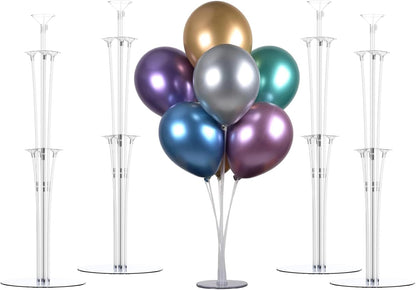 LANGXUN 28" Height Table Balloon Stand Kit for Birthday Party Wedding Decorations, Balloons Arch Kit for Graduation Party and Christmas Balloon Decorations (8 Pack)