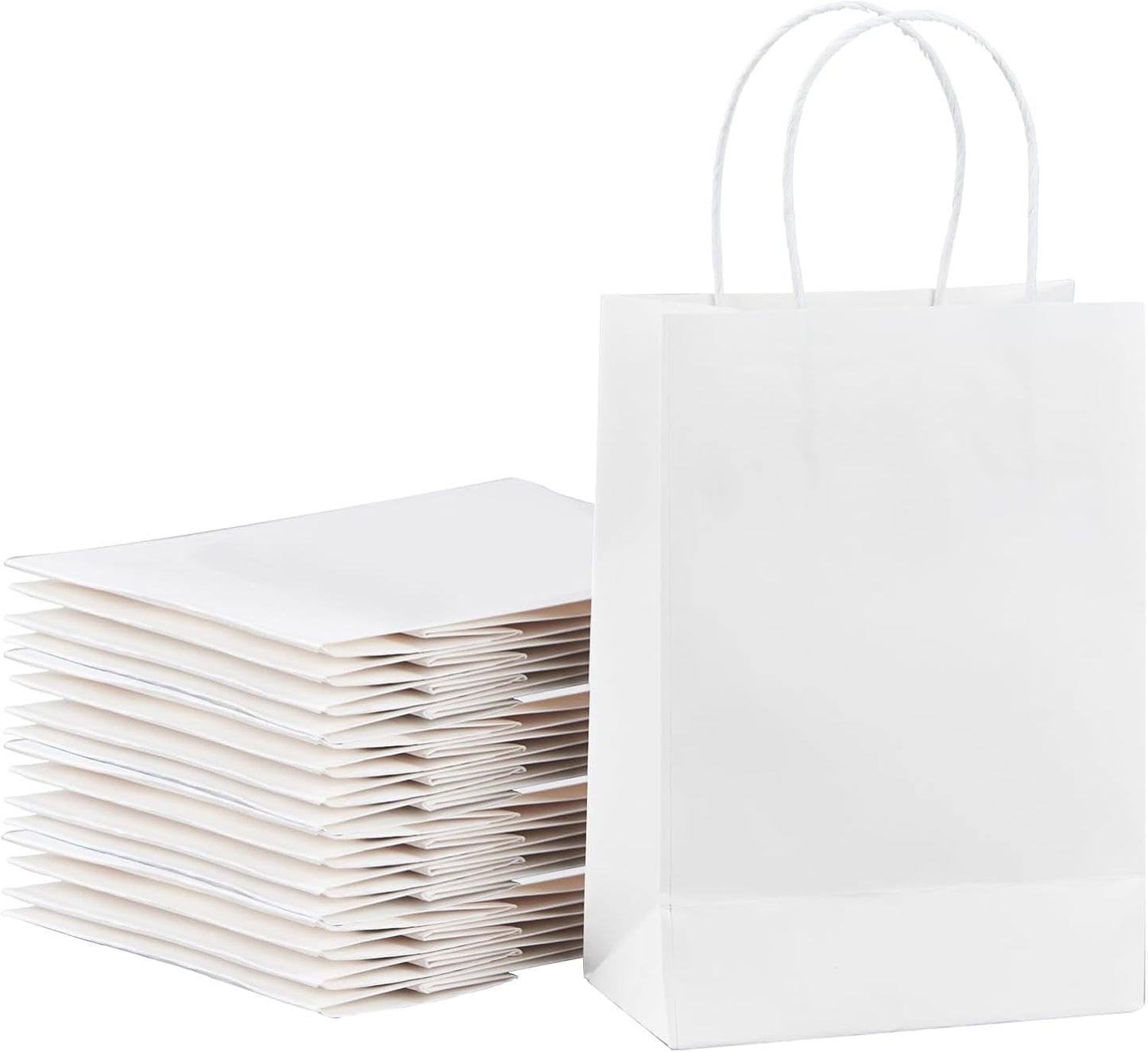 YEEHAW 24 Pack Small Gift Bags 5.8"×3.2"×8.25" Kraft Paper Bags with Handles, Party Favor Bags Bulk for Kids Birthday, Baby Shower, Crafts, Wedding, Party (6 Colors)