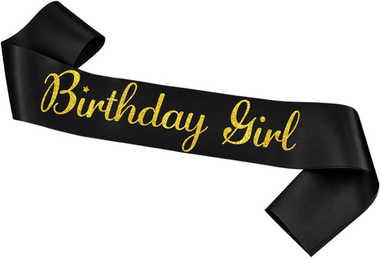 Birthday Girl Sash, White Silver Sash for Women and Girls, Birthday Party Decorations, Satin Material, One Size Fits Most