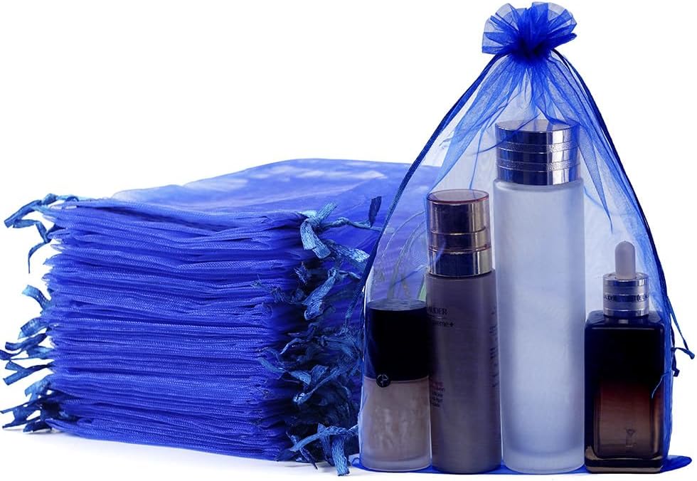 Meowoo 100PCS Organza Bags, 3x4in Small Mesh Bags Drawstring for Jewelry, Candy, Christmas, Sachets, Festivals, Bathroom Soaps, Makeup Organza, Wrapping Supplies(mixedcolor)