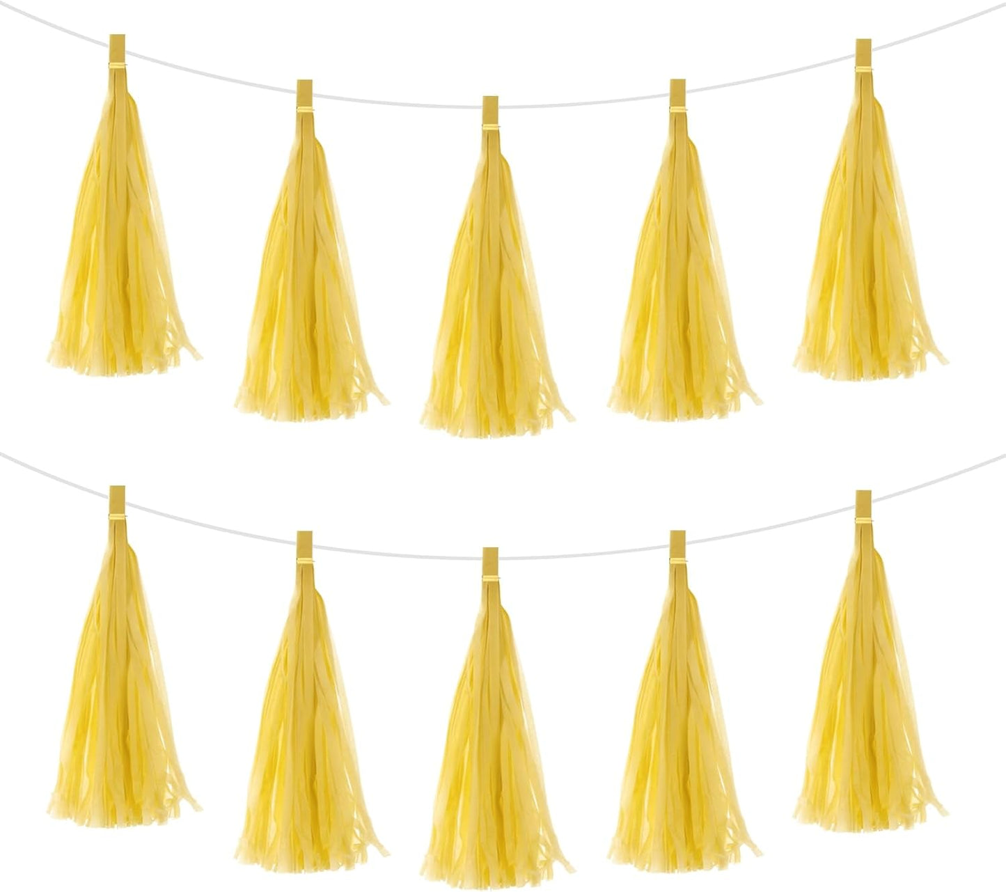 MECCANIXITY 20Pcs Light Blue Tassel Garland Banner with Rope Tissue Paper Tassels Party DIY Kits for Anniversary Wedding Birthday Party