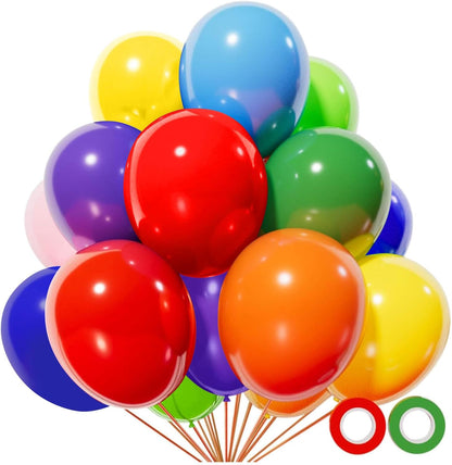 110pcs Black Balloon 12 inch, Black Latex Balloons for Birthday Party Baby Shower Wedding(with 2 Ribbons). - Colors A