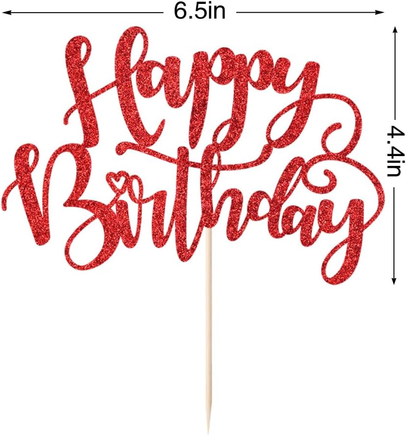 Handmade Glitter Happy Birthday Cake Topper,Birthday Party Cake Decorations, Anniversary/Birthday Party Decoration Supplies (Rainbow)