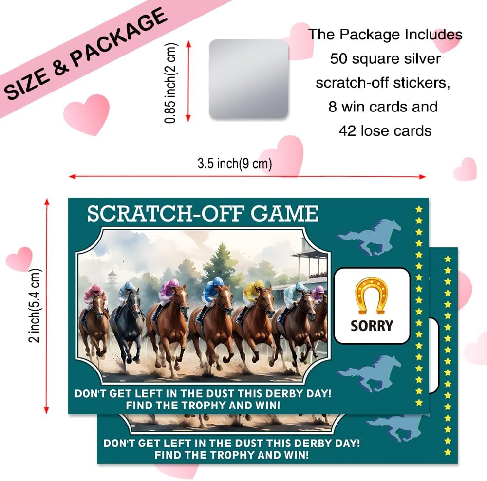 50 Pcs It's Race Time Go Scratch off Game Cards, Funny Racing Party Scratch Cards, Karting Theme Birthday for Teens Adults, Racing Lottery Prize Raffle Tickets, Birthday Game Supplies