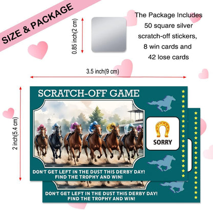 50 Pcs It's Race Time Go Scratch off Game Cards, Funny Racing Party Scratch Cards, Karting Theme Birthday for Teens Adults, Racing Lottery Prize Raffle Tickets, Birthday Game Supplies