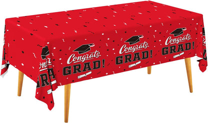 Gatherfun Graduation Party Decorations, Gongrats Grad Tablecover for Graduation Party Supplies, 3 pcs Green Table Cloths, 54"x108"