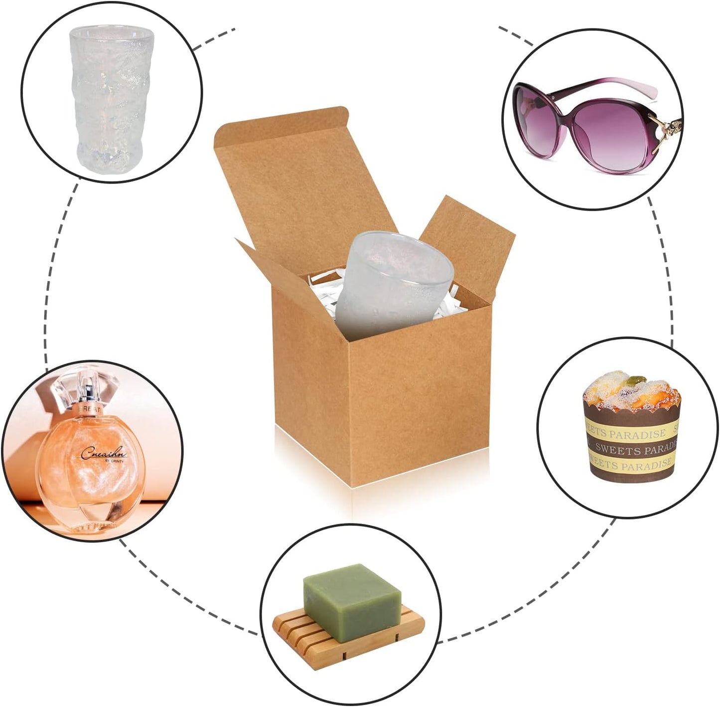 100 Pack Small Gift Boxes, 2x2x2 Inches Favor Boxes Gold Paper Gift Boxes with Lids for Presents, Crafting, Cupcake Boxes, Gifts, Candy Boxes for Wedding Party Bridal Shower Baby Shower Favors