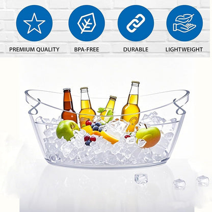 1pcs 6L Ice Bucket with 1pc Scoops ,Large Clear Acrylic Ice Bucket for for Wine Champagne Mimosa Cocktail Bar Picnic Fruit Storage Basket (1PC 6L)