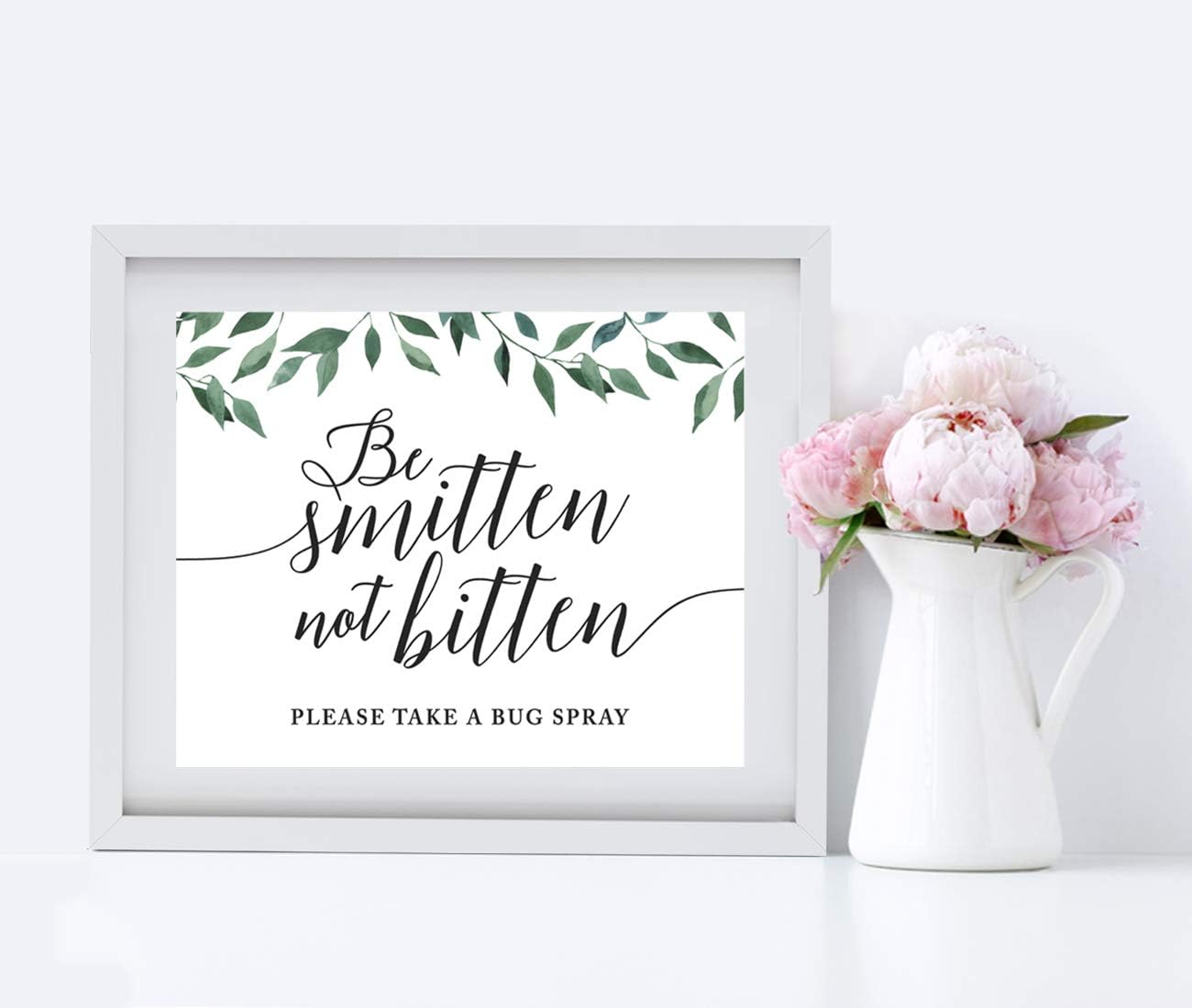 Andaz Press Wedding Party Signs, Natural Greenery Green Leaves, 8.5x11-inch, Bridal Shower Scavenger Hunt, 1-Pack - Colors B