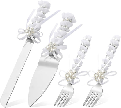 Wedding Cake Knife and Server Set Lace Rustic Handle Cake Cutting Set Pie Dessert Servers for Weddings Anniversaries Bridal Shower Couples Engagement Gifts