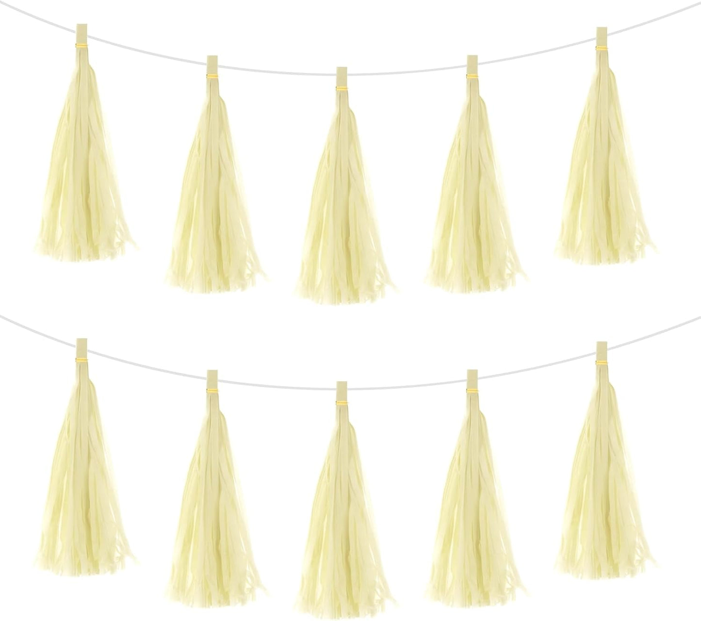 MECCANIXITY 20Pcs Light Blue Tassel Garland Banner with Rope Tissue Paper Tassels Party DIY Kits for Anniversary Wedding Birthday Party