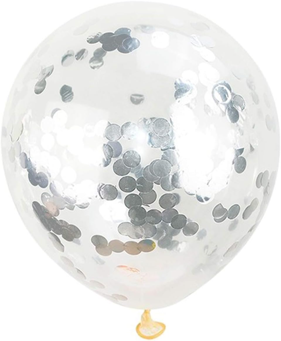 KIRIKOU Pack of 24 Pieces Confetti Balloons 12 Inch Latex Party Balloons for Party Decorations, Wedding, Engagement, Bridal, Birthday and Shower (Black)