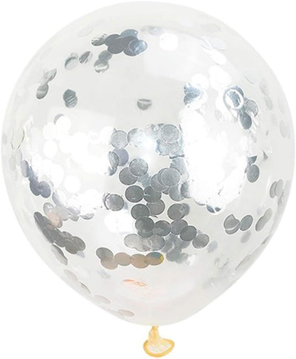 KIRIKOU Pack of 24 Pieces Confetti Balloons 12 Inch Latex Party Balloons for Party Decorations, Wedding, Engagement, Bridal, Birthday and Shower (Black)