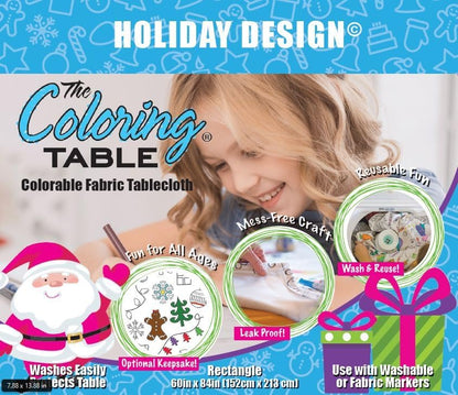 Animal Fun Design – Square Tablecloth 60”X60” – Interactive Coloring Tablecloth for Kids - Poly/Cotton Fabric – Washable and Reusable – DIY Activity for Children and Adults