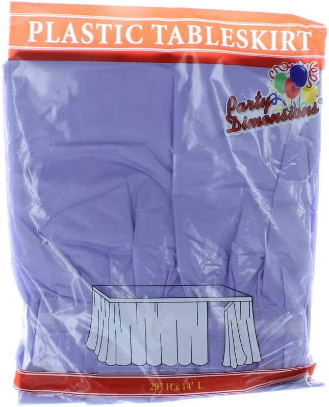 Party Dimensions Plastic Table Skirt, 29-Inches by 14-Feet - White - 6 Pack