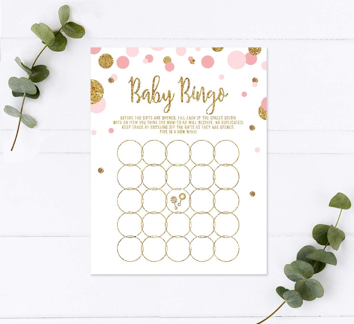 Andaz Press Blush Pink Gold Glitter Girl Baby Shower, Printable Table Tent Place Cards, 20-Pack, Seat Placement Cards Blank Place Cards For Table Settings Name Cards for Wedding, Graduation Food Cards - Colors A