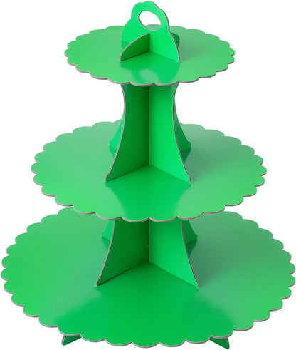 Soleebee 3-Tier Cupcake Stand, Cardboard Cupcake Tower, Dessert Cup Cake Stand Tower for Birthday Wedding Party Decoration, Cupcake Tier Stand 1 Set (Black)