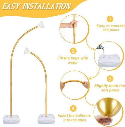 AerWo Balloon Arch Kit with Balloon Pump Electric, 8.2FT & 5FT Half Balloon Arch Stand with Base, Free Bending Balloon Stand Kit for Wedding Birthday Party Baby Shower Graduation Decorations