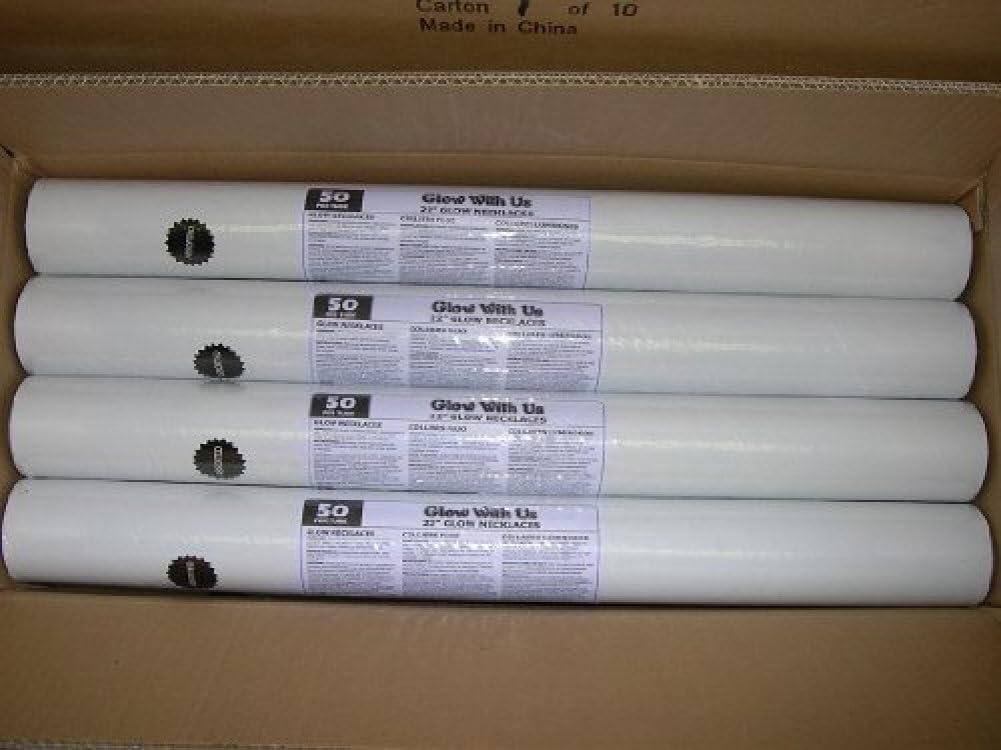 Glow Sticks Bulk Wholesale Necklaces, 100 22" Glow Necklaces, Glow 8-12 Hr, Connector Pre-attached (handy), Bright Colors, Glow-in-the-dark Party Supplies.