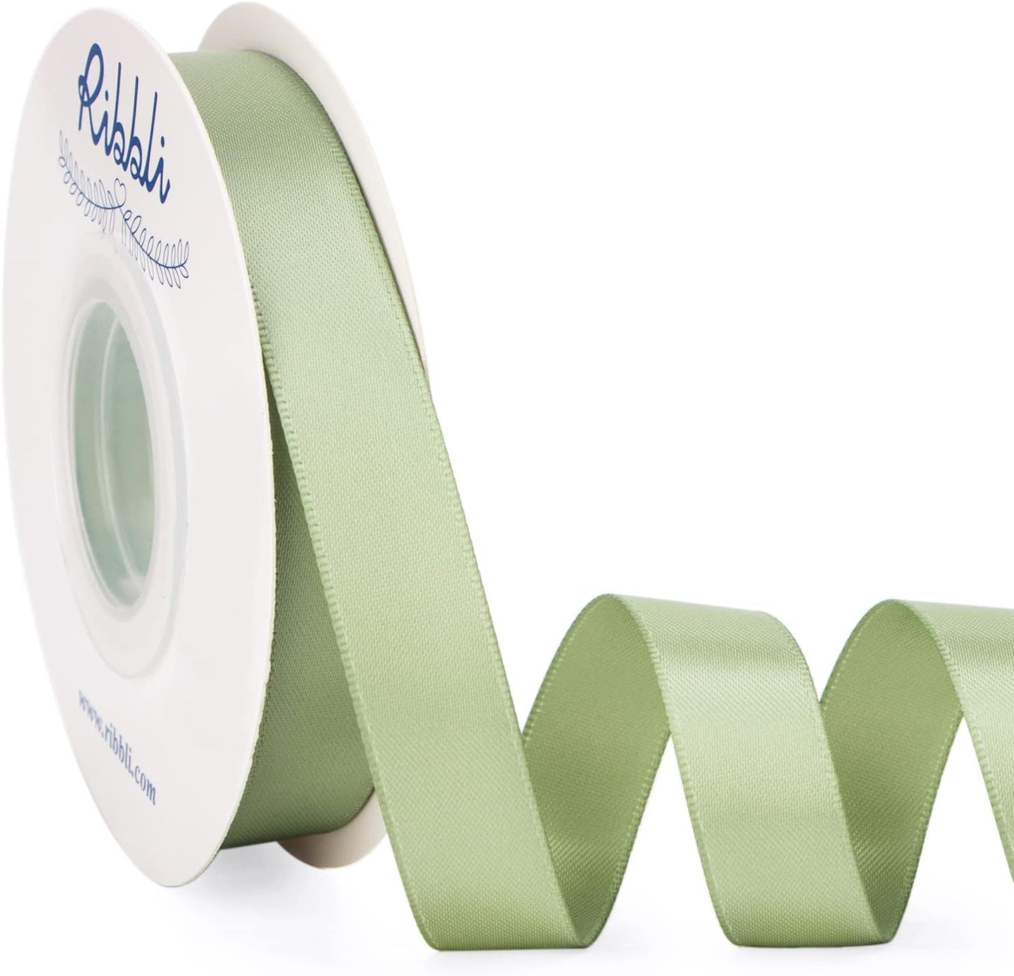 Ribbli Double Faced White Satin Ribbon,3/8” x Continuous 25 Yards,Fabric Ribbon use for Bows Bouquet,Gift Wrapping,Floral Arrangement
