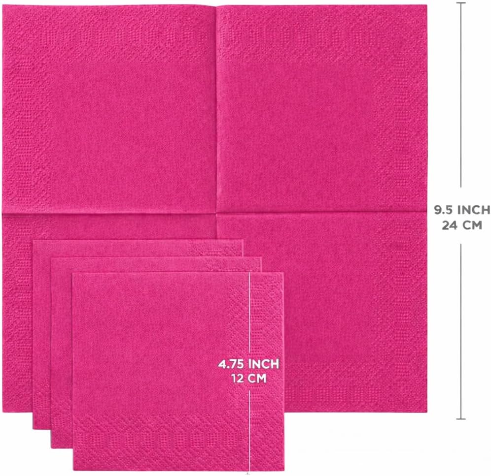 Black Beverage Napkins (300 Count) 2-Ply Disposable Cocktail Napkins for Bar, Weddings, Parties, Events, Premium Quality and EU Made