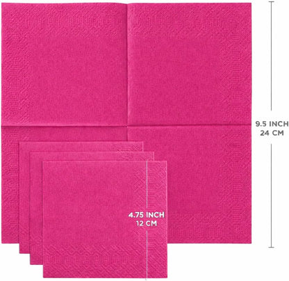 Black Beverage Napkins (300 Count) 2-Ply Disposable Cocktail Napkins for Bar, Weddings, Parties, Events, Premium Quality and EU Made