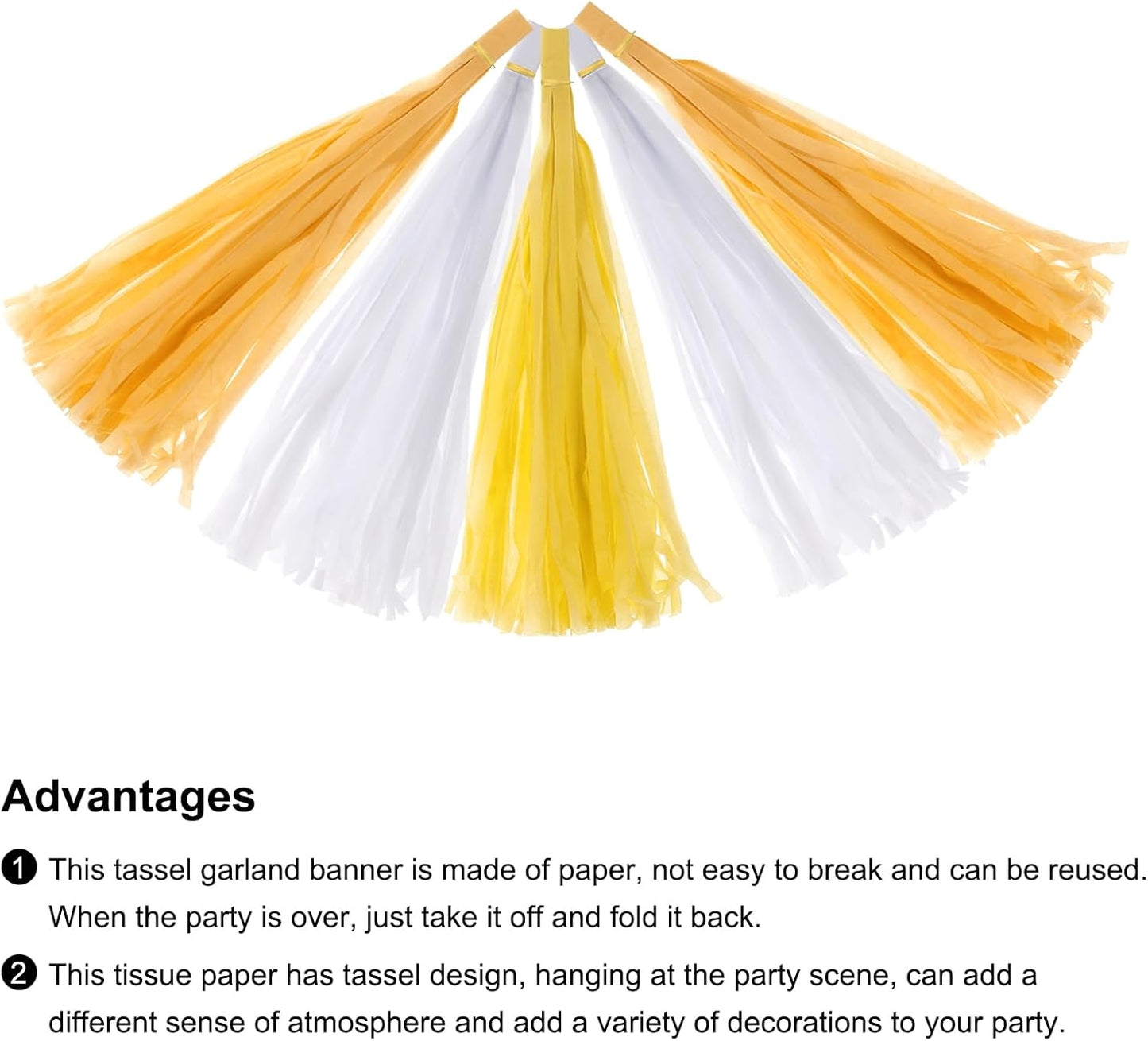 MECCANIXITY 15Pcs Light Blue Tassel Garland Banner with Rope Tissue Paper Tassels Party DIY Kits for Anniversary Wedding Birthday Party