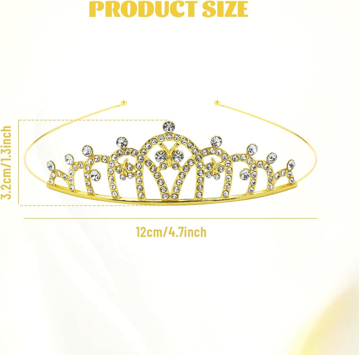 inSowni 8 Pieces Gold Metal Sparkly Rhinestone Princess Tiara Crown Headbands Wedding Birthday Party Prom Headpieces for Women Girls Brides Bridesmaids