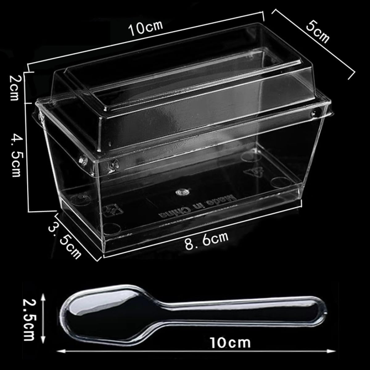 40 Pack 6.8 oz Dessert Cups with Spoons, Clear Ribbed Ice Cream Bowl with Retro Stripes, Mini Dessert Shooter for Pudding Fruit, Elegant Parfait/Sundae Bowls for Party & Home Use