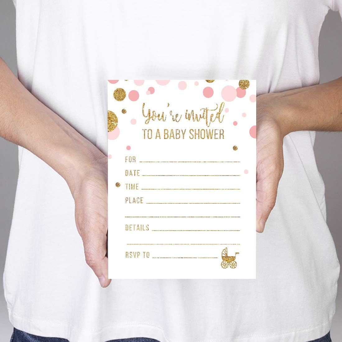 Andaz Press Blush Pink Gold Glitter Girl Baby Shower, Printable Table Tent Place Cards, 20-Pack, Seat Placement Cards Blank Place Cards For Table Settings Name Cards for Wedding, Graduation Food Cards - Colors B