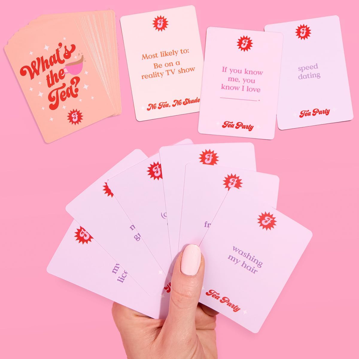 xo, Fetti What's The Tea? Playing Card Game | Bachelorette Party Activity, Cute Birthday Event, Adult Girl's Night Spill The Tea Fun, Group Bach Decor, Funny Party Supplies