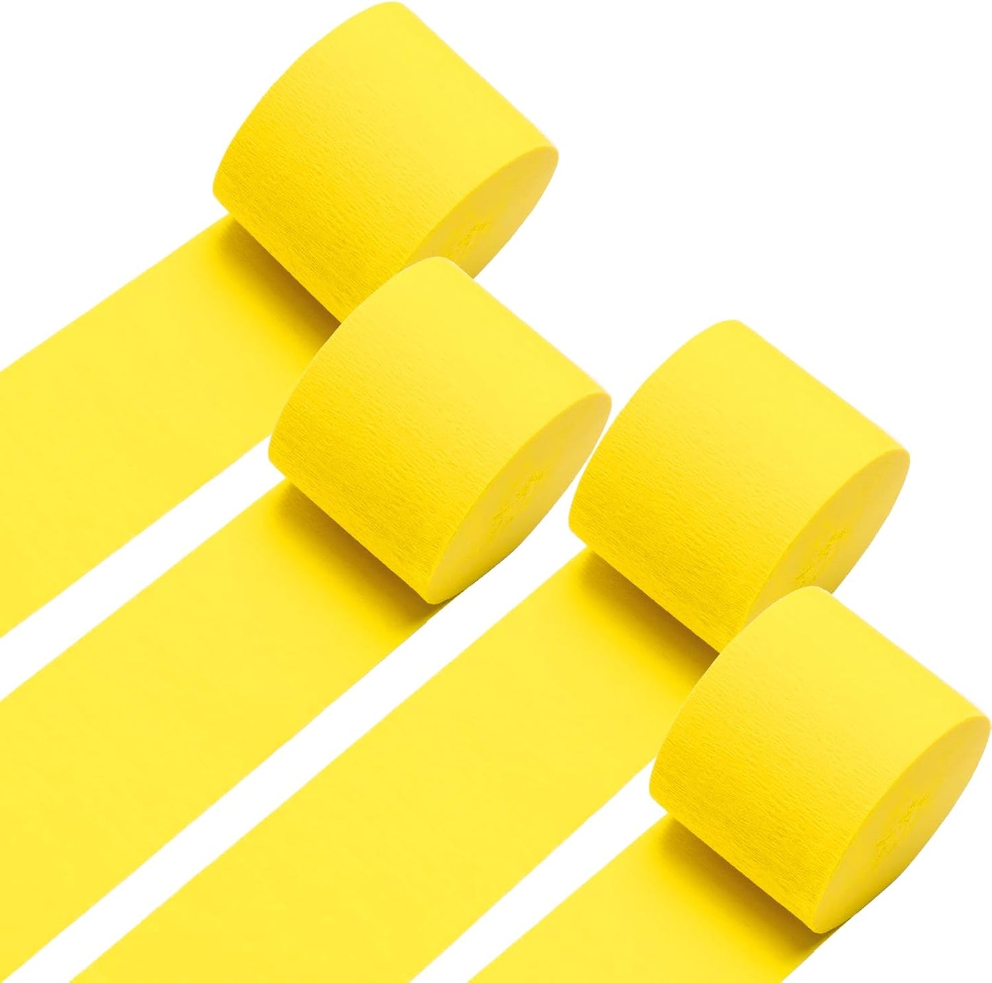 White Crepe Paper Streamers 4 Rolls 328ft, Pack of Party Streamers for Party Decorations, Crepe Paper for Birthday, Baby Shower, Wedding Party Decorations (1.8 Inch x 82 Ft/Roll)