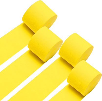 White Crepe Paper Streamers 4 Rolls 328ft, Pack of Party Streamers for Party Decorations, Crepe Paper for Birthday, Baby Shower, Wedding Party Decorations (1.8 Inch x 82 Ft/Roll)