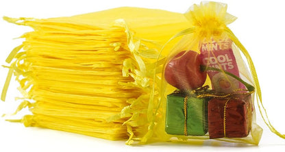 Meowoo 100PCS Organza Bags, 3x4in Small Mesh Bags Drawstring for Jewelry, Candy, Christmas, Sachets, Festivals, Bathroom Soaps, Makeup Organza, Wrapping Supplies(mixedcolor)