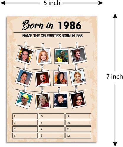 QUPT 40th Birthday Party Games, Movies in 1986 Games, Birthday Party Supplies for Adults, Fun 1986s Party Game，Pack of 30 Cards