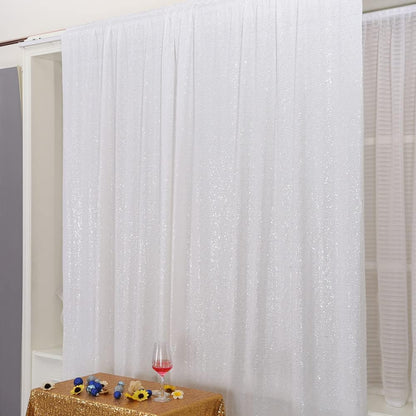 Poise3EHome Black Sequin Backdrop Curtains, 2 Panels 2FTx8FT Glitter Photo Booth Backdrop for Halloween Birthday Bachelorette Wednesday Twilight Party Decorations