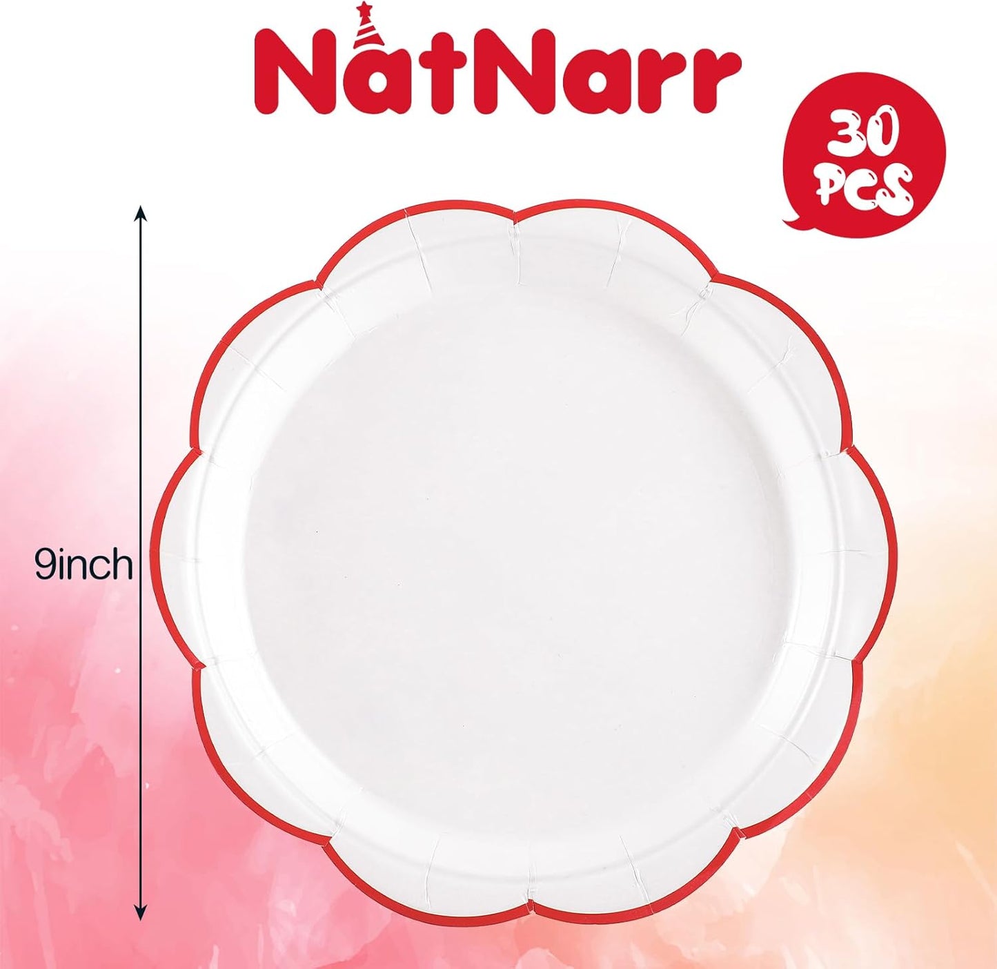 NatNarr 30 Pcs Sage Green Paper Plates, 7 Inch Scalloped Paper Plates Small Dessert Cake Plate Cute Party Plate Disposable Sage Greens Party Supplies for Wedding, Baby Bridal Shower, Birthday