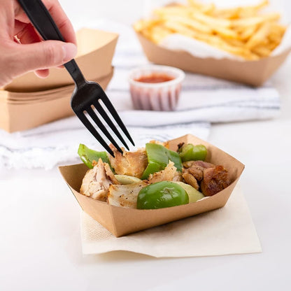 Karat Paper Food Trays Disposable [2 LB - 1,000 ct] Sturdy Food Boats, Leak Resistant | Ideal for Snacks, Nachos and Finger Foods