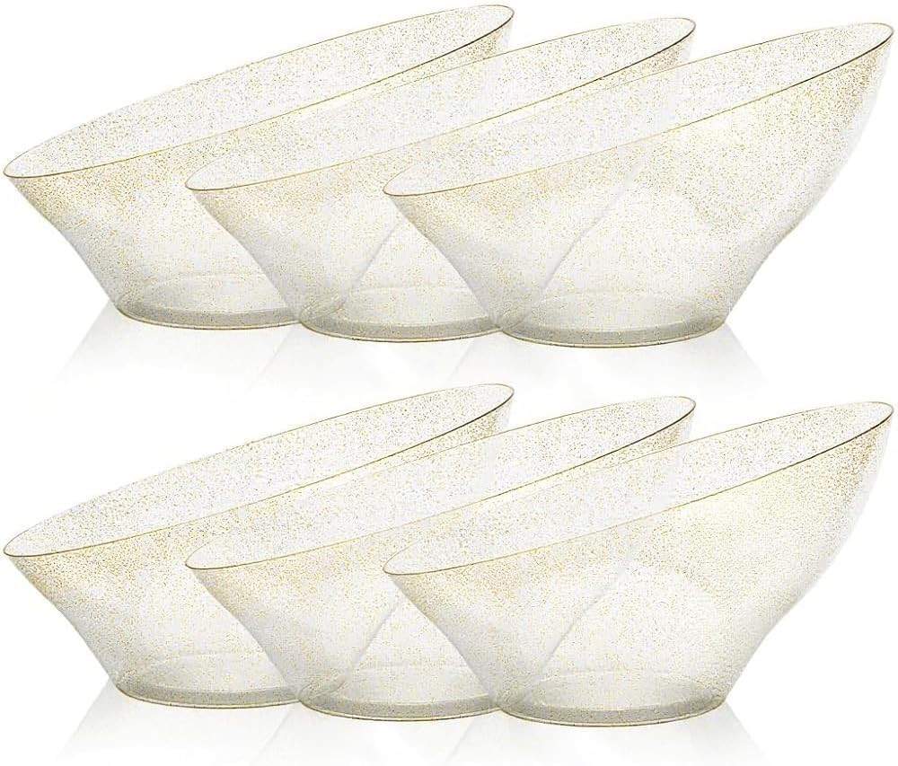 BESTVIP 54oz Clear Plastic Serving Bowls for Party - 12 Pack Angled Disposable Serving Bowls, Party for Chips, Snacks, Fruit, Salad - Bowls for Parties, Daily Use, Catering, Christmas