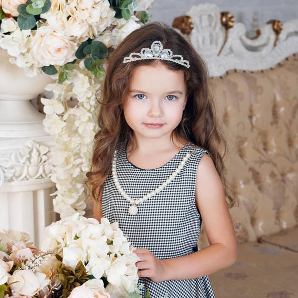 inSowni 8 Pieces Silver Metal Glitter Waterdrop Rhinestone Princess Crown Headbands Tiaras Wedding Birthday Party Prom Headpieces for Women Brides Bridesmaids