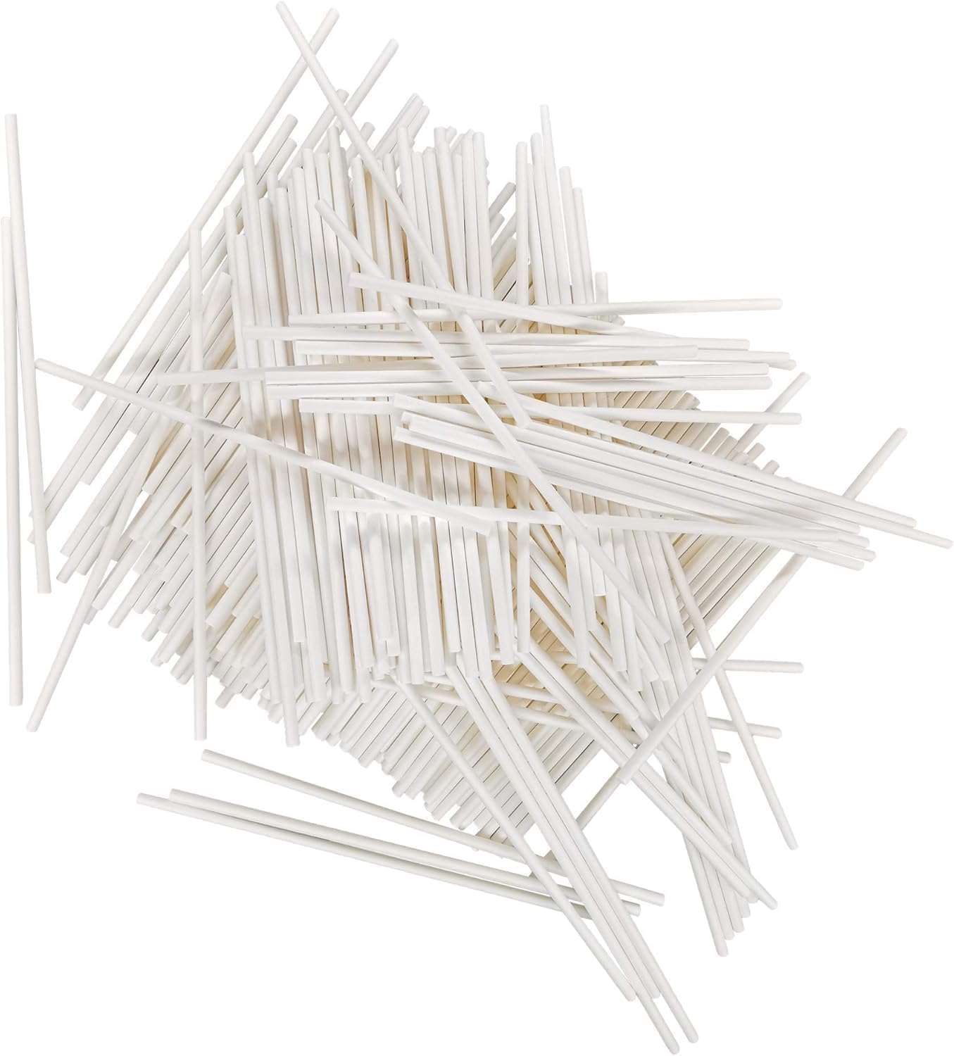 200 Count 6 INCH White Paper Lollipop and Cake Pop Sticks,Sucker Sticks for Cookies,Rainbow Candy,Chocolate,Cake Topper(Dia 4mm)