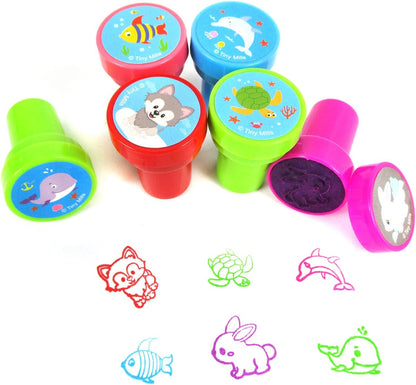 TINYMILLS 60 Pcs Animals Assorted Stampers for Kids with 60 Different Designs Party Favor Goodie Bag Prizes Classroom Rewards Pinata Filler Arts and Crafts for Kids