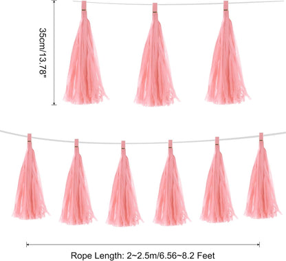 MECCANIXITY 20Pcs Light Blue Tassel Garland Banner with Rope Tissue Paper Tassels Party DIY Kits for Anniversary Wedding Birthday Party