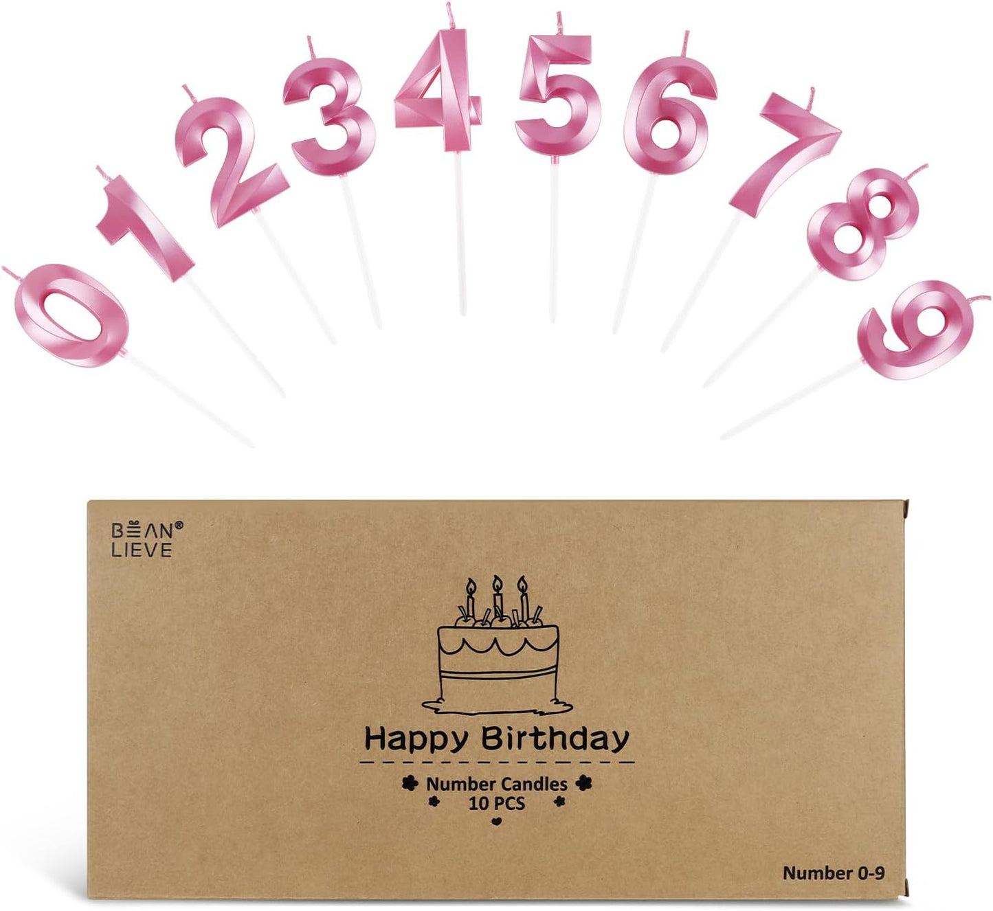 BEAN LIEVE Blue Birthday Candles - Number Cake Candles, Happy Birthday Numeric Candles Number 0 1 2 3 4 5 6 7 8 9 Used for Cake Decoration on Birthday Parties and Wedding Anniversary Celebration