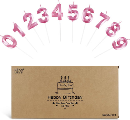 BEAN LIEVE Blue Birthday Candles - Number Cake Candles, Happy Birthday Numeric Candles Number 0 1 2 3 4 5 6 7 8 9 Used for Cake Decoration on Birthday Parties and Wedding Anniversary Celebration