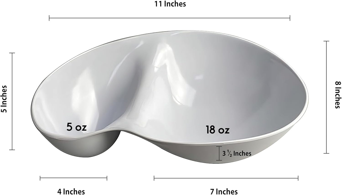 chip and dip bowl Chip and Dip Serving Set Melamine Tray Divided Platters (White)