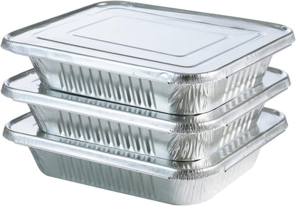 Waytiffer Aluminum Pans 9x13 Disposable Foil Pans (10 Pack) Half Size Deep Steam Table Pans Extra Thick for Baking, Cooking, Roasting, Heating, Serving & Lining Steam-Table Trays