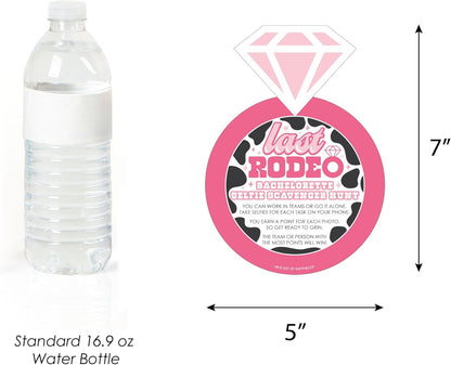Big Dot of Happiness Last Rodeo - Selfie Scavenger Hunt - Pink Cowgirl Bachelorette Party Game - Set of 12